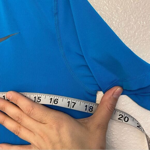 Nike pro v neck aqua blue compression fitted tech athletic performance T-shirt L - Picture 8 of 11